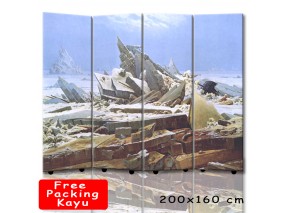 Pembatas Ruangan Sketsel Partisi The Sea of Ice by Cas'd Friedrich 4 Panel