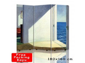 Pembatas Ruangan Sketsel Partisi Rooms By The Sea By Edward Hopper 3 Panel